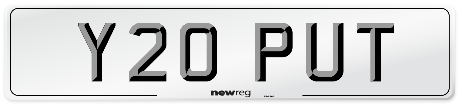 Y20 PUT Number Plate from New Reg